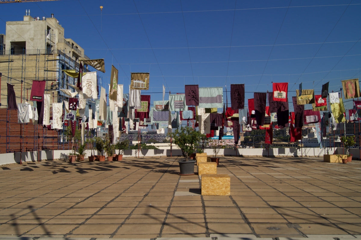 Four hundred embroidered flags, a heraldry for Beirut