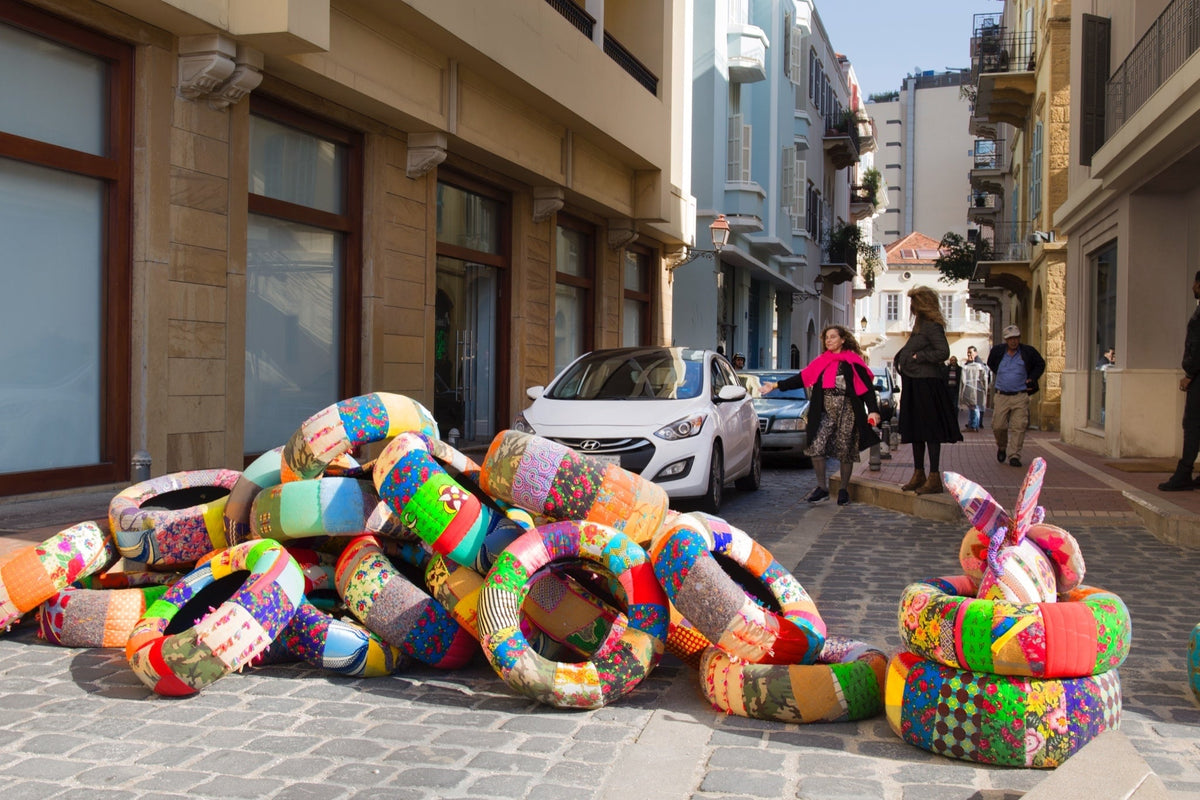 Upholstered tyres, in a country that burns them in the street
