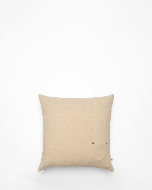 Amazonia embroidered cushion, back view