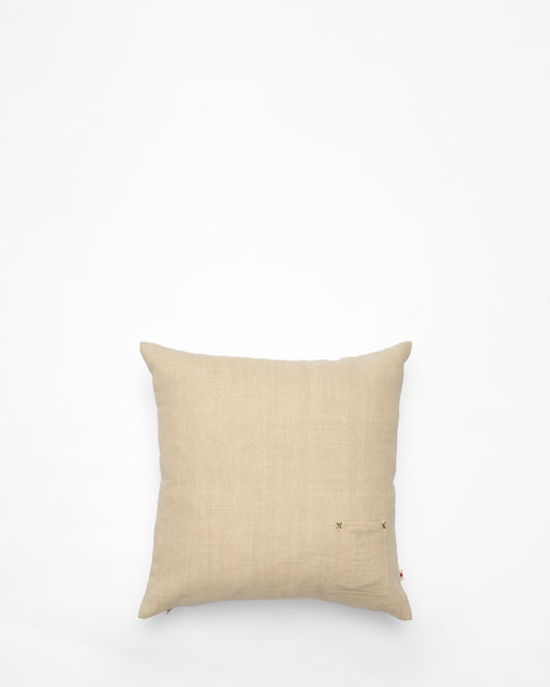 Beet Moon embroidered cushion, back view