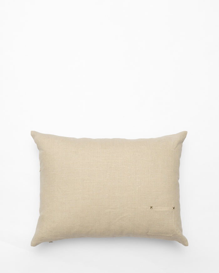 Bisri Forest Neutral Left embroidered cushion, back view