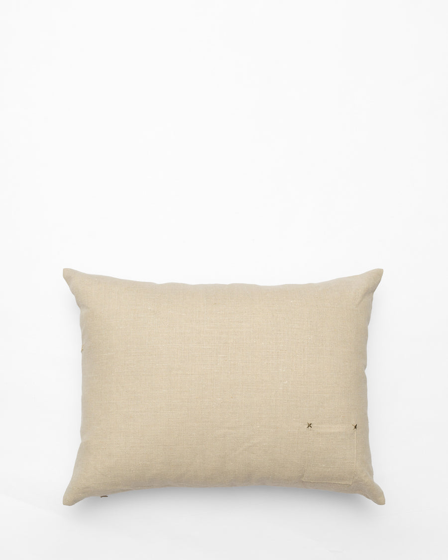 Bisri Forest Neutral Left embroidered cushion, back view
