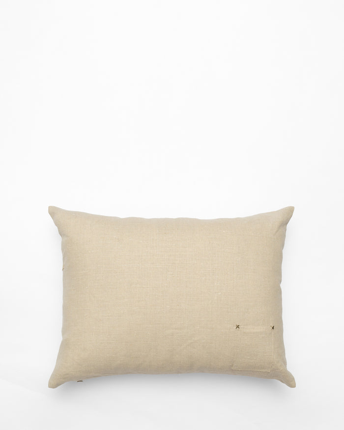 Bisri Forest Neutral Right embroidered cushion, back view