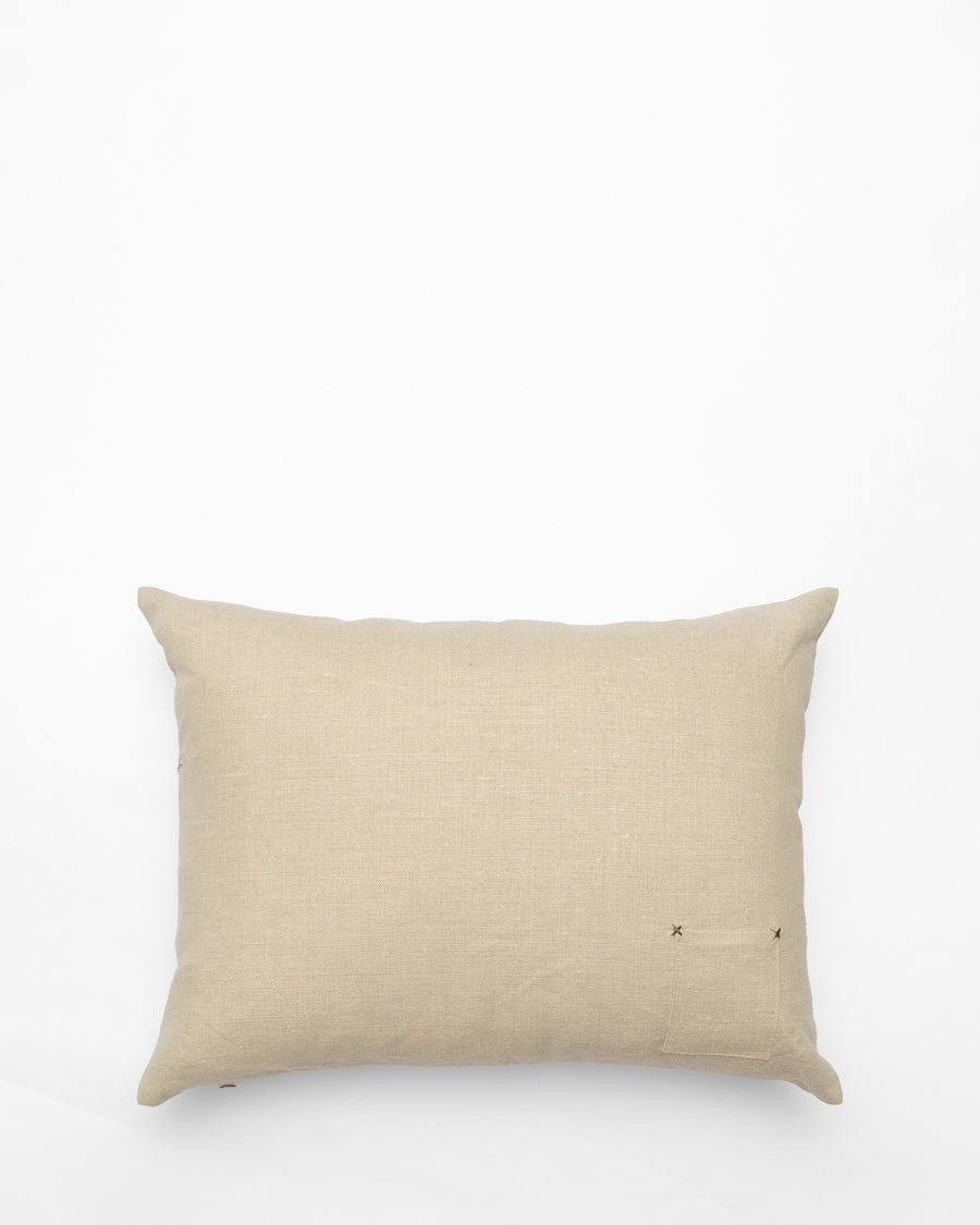 Bisri Forest Neutral Right embroidered cushion, back view