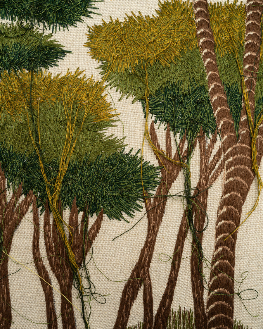 Bisri Forest Neutral Right embroidery detail close-up