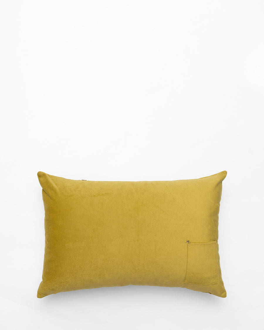 Bisri Pines Left embroidered cushion, back view