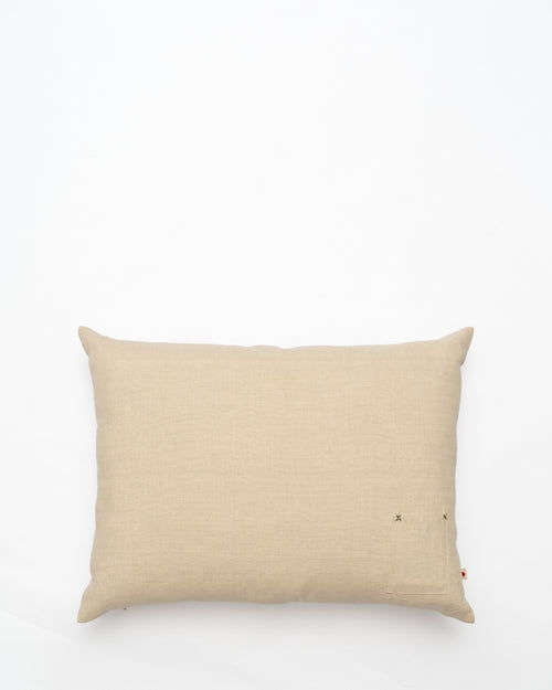 Bisri Pines Neutral Left embroidered cushion, back view