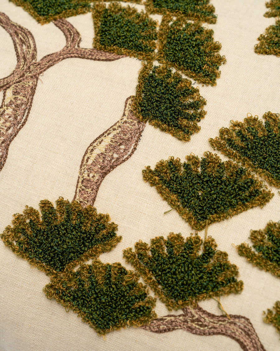 Bisri Pines Neutral Left embroidery detail close-up