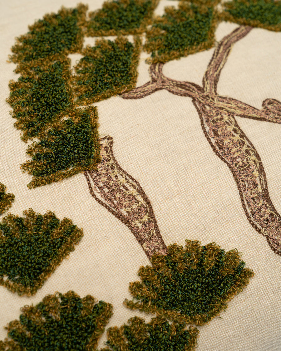 Bisri Pines Neutral Right embroidery detail close-up