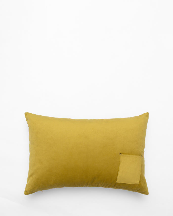 Bisri Pines Right embroidered cushion, back view