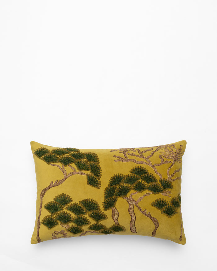 Bisri Pines Right embroidered cushion, front view
