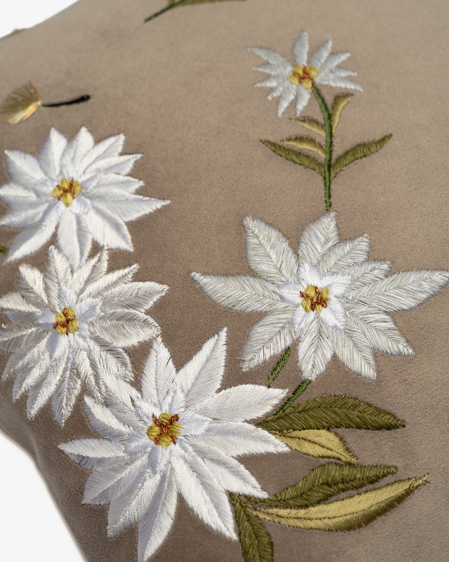Bloom and Grow embroidery detail close-up