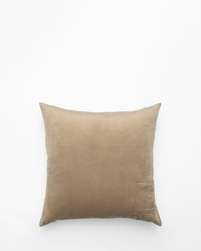 Blossom of Snow embroidered cushion, back view