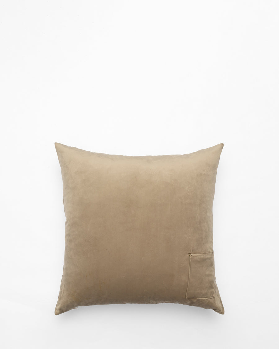 Blossom of Snow embroidered cushion, back view
