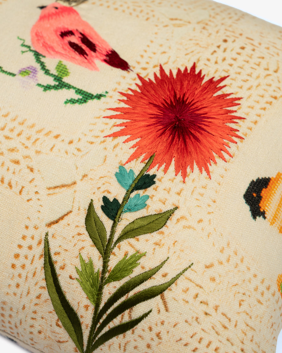 Bread embroidery detail close-up