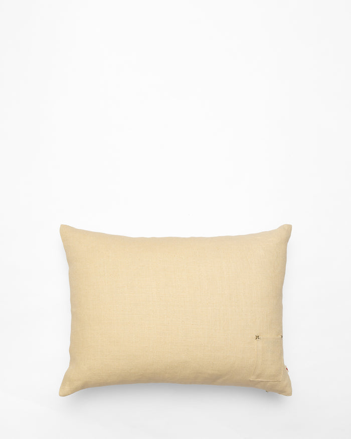 Crescendo embroidered cushion, back view