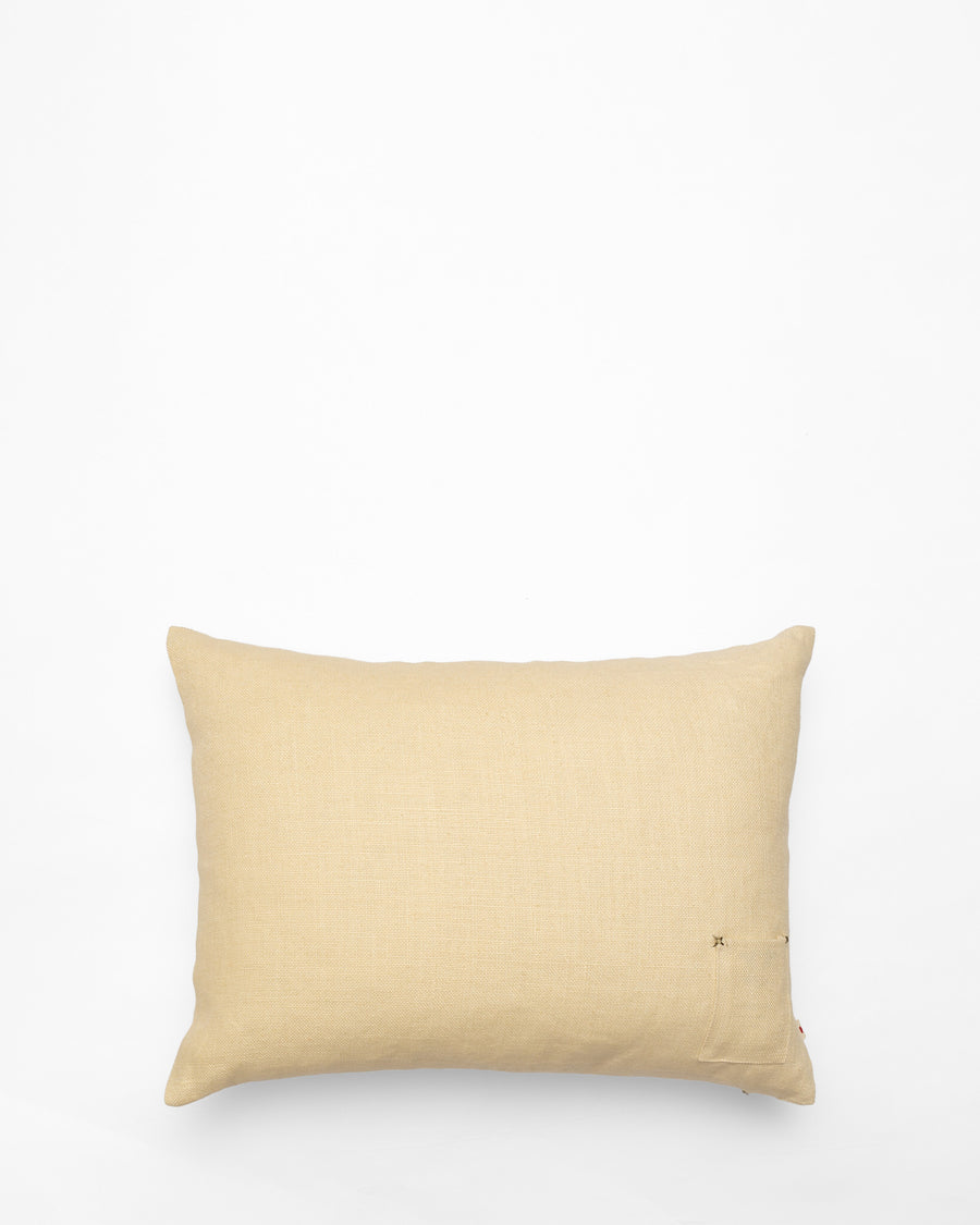 Crescendo embroidered cushion, back view