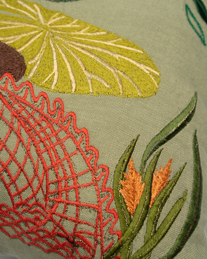 Crocodile-Summit embroidery detail close-up