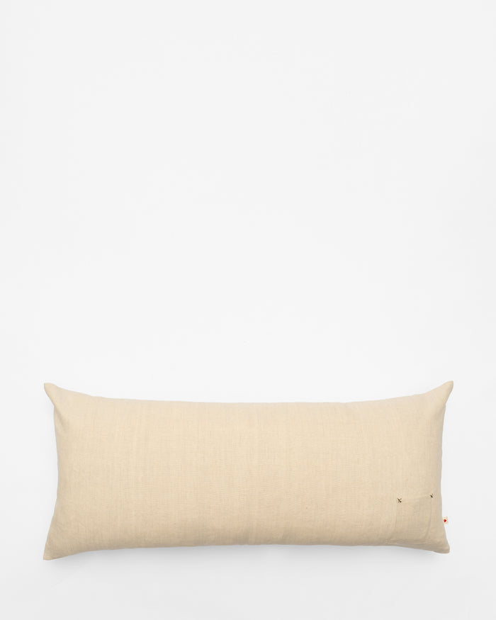 Golden Wheat embroidered cushion, back view