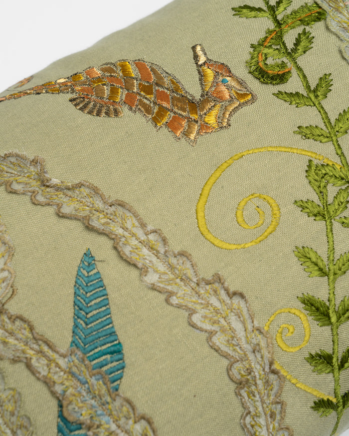 Happy Fern embroidery detail close-up