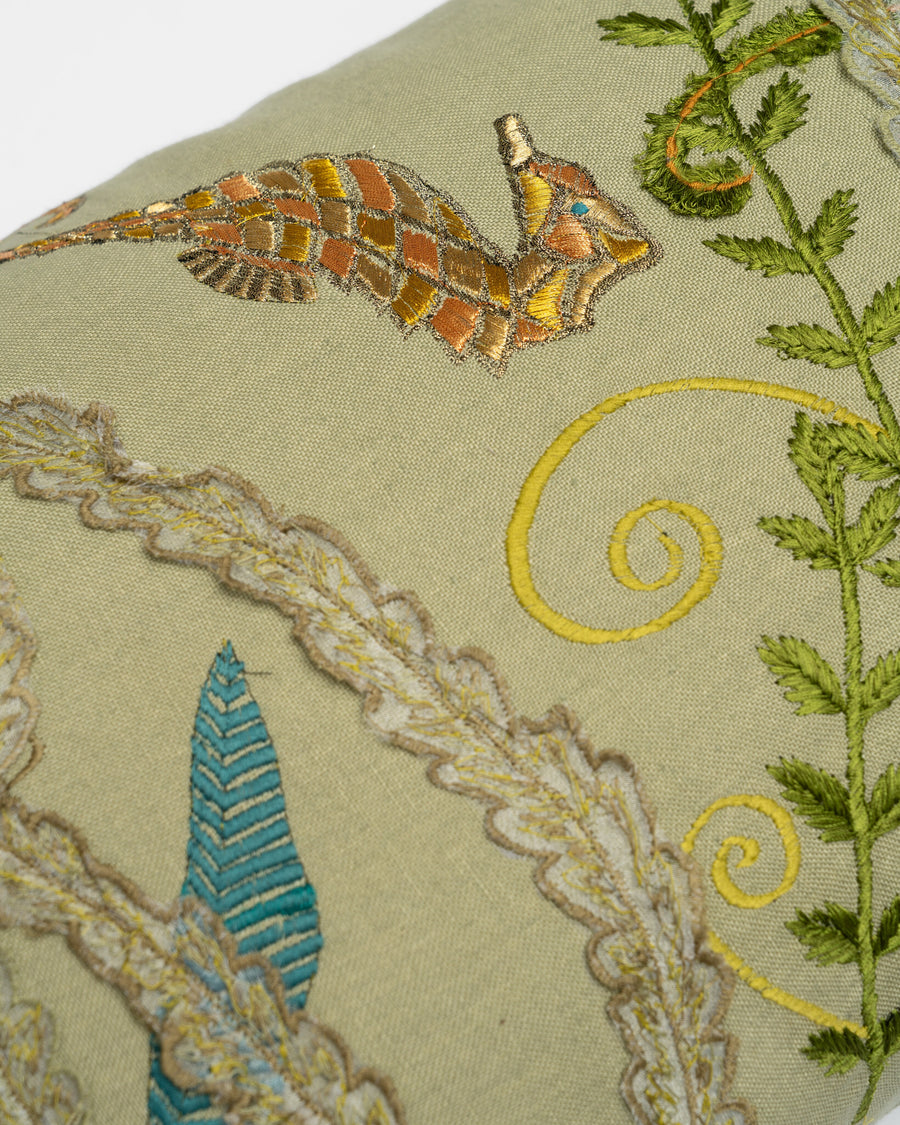 Happy Fern embroidery detail close-up