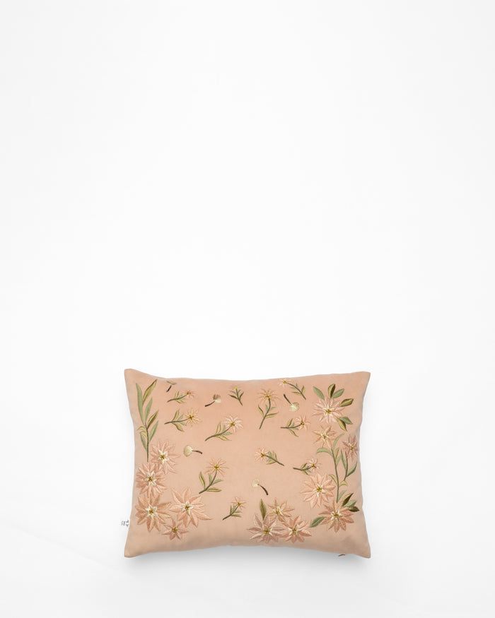 Jane embroidered cushion, front view