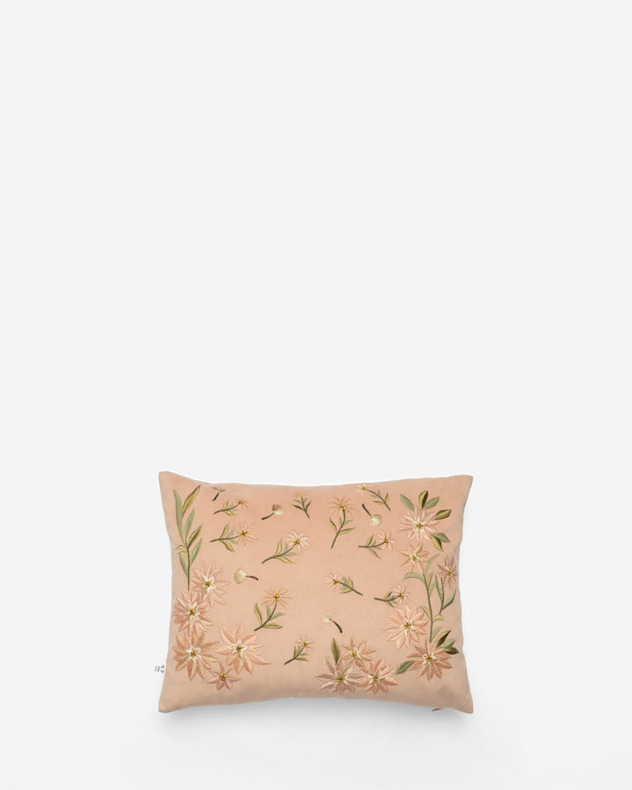 Jane embroidered cushion, front view