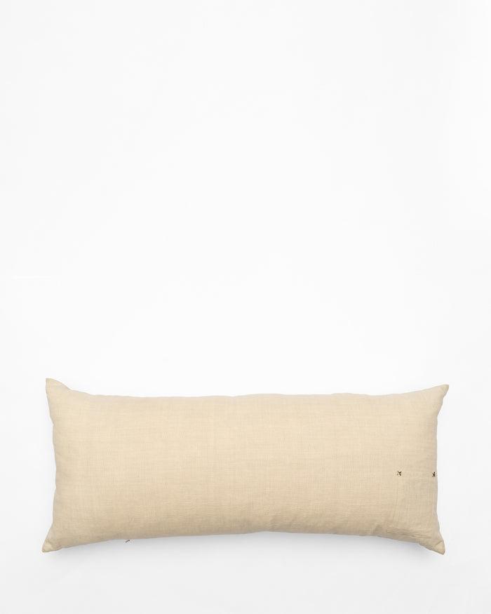 Morning Hymn embroidered cushion, back view