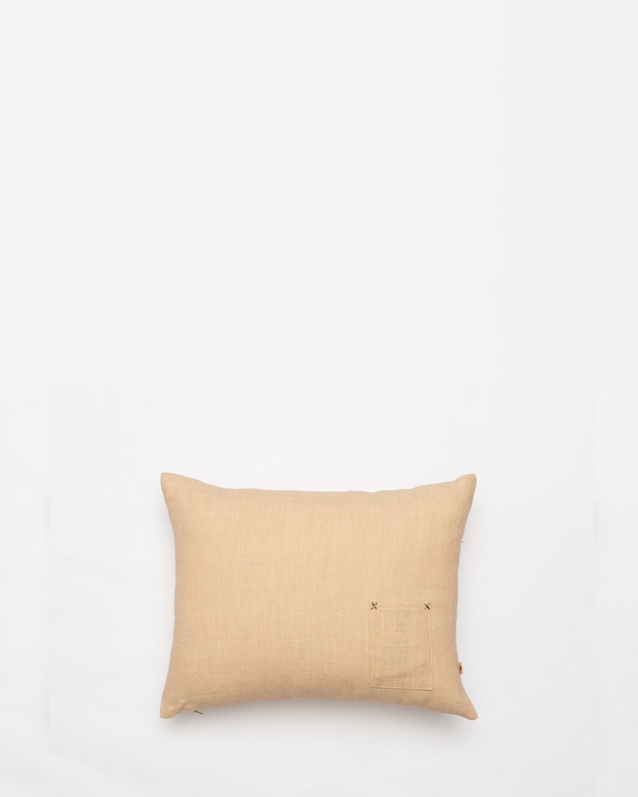 Nectar Within embroidered cushion, back view