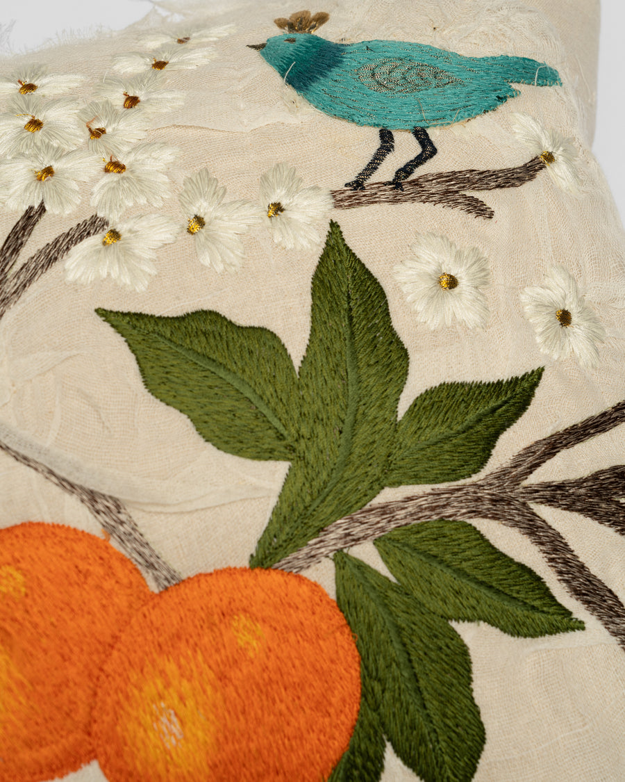 Orange Blossom embroidery detail close-up