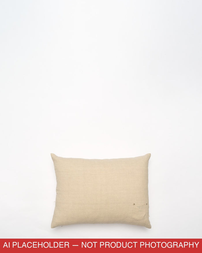 Peace and Love embroidered cushion, back view