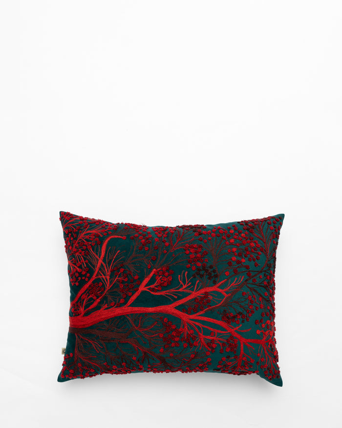 Persuasion embroidered cushion, front view