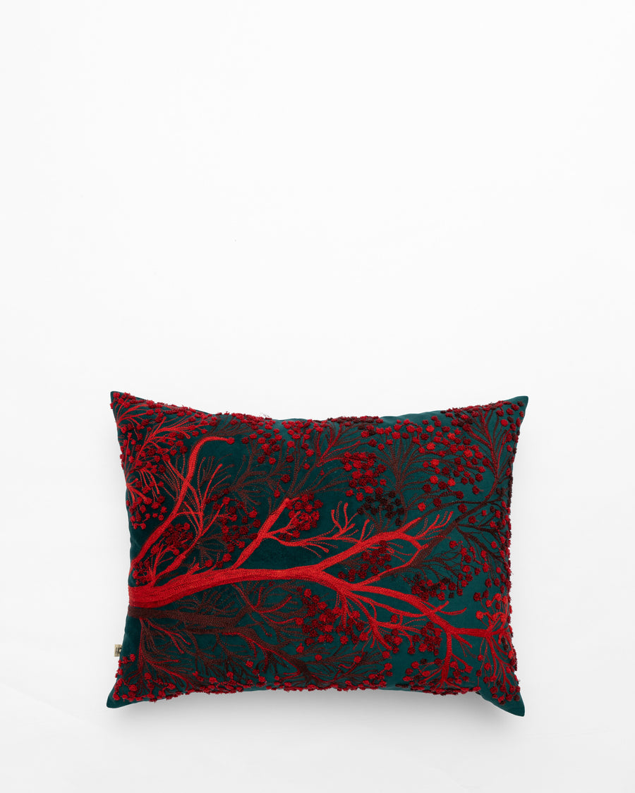 Persuasion embroidered cushion, front view