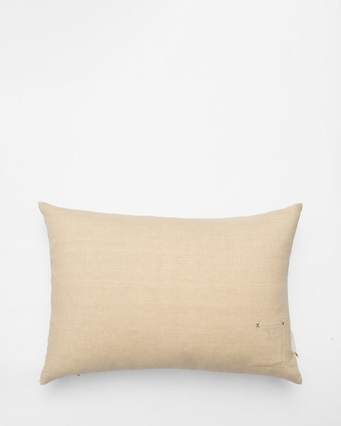 Primavera embroidered cushion, back view