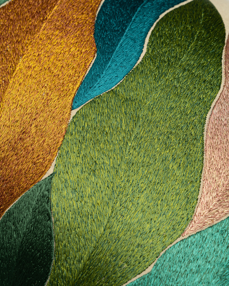Verde Long embroidery detail close-up