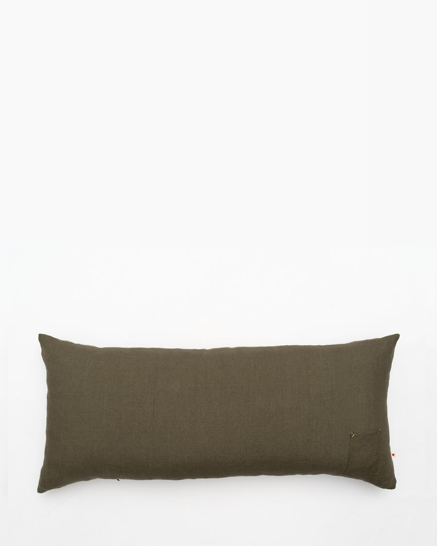 Von Trapp embroidered cushion, back view