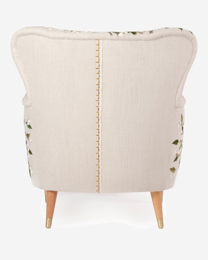 Mickey Armchair in Primavera, back view