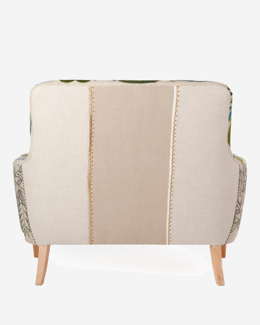 Puccini Sofa in Verde Outline, back view