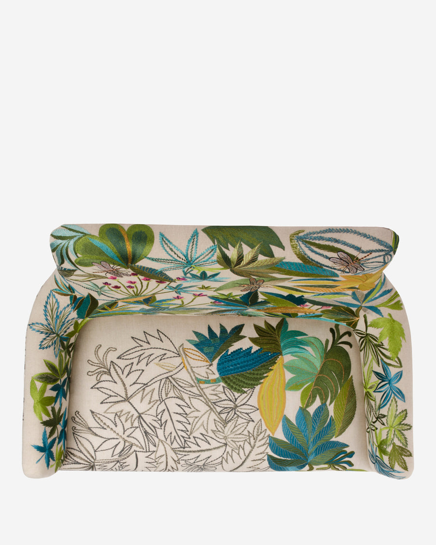 Puccini Sofa in Verde Outline, top view