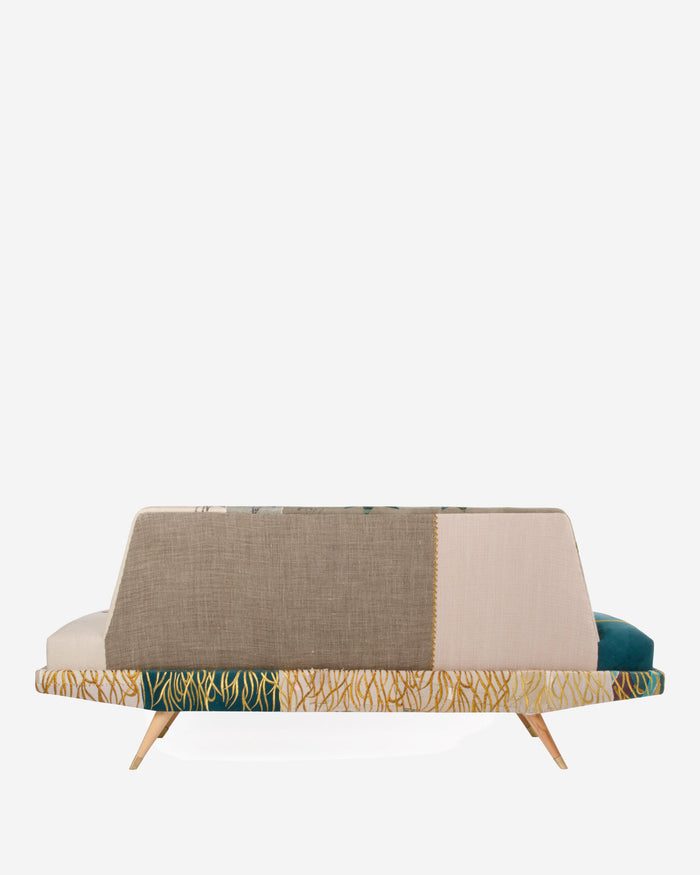 TV Sofa in Verde, back view