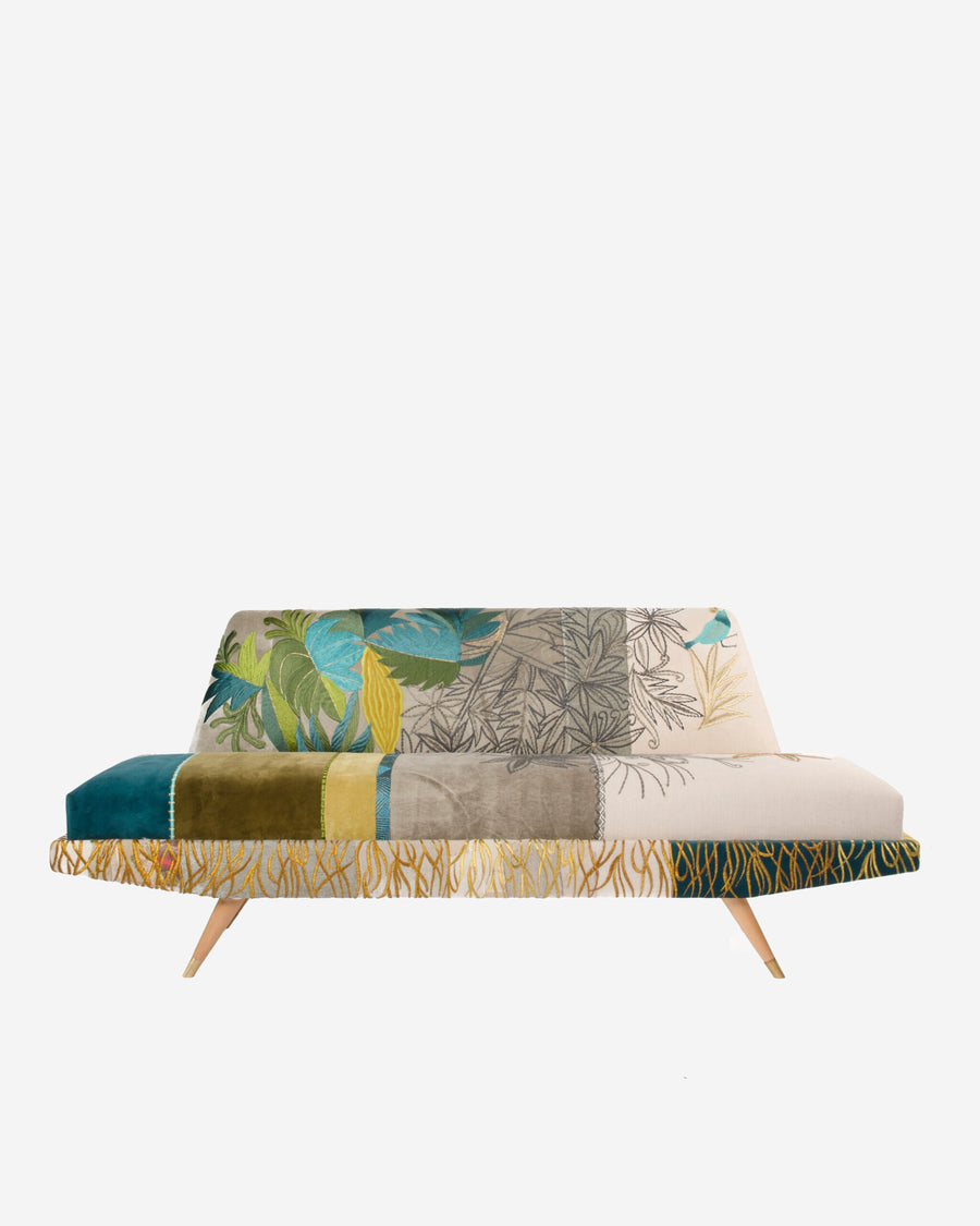 TV Sofa in Verde, front view