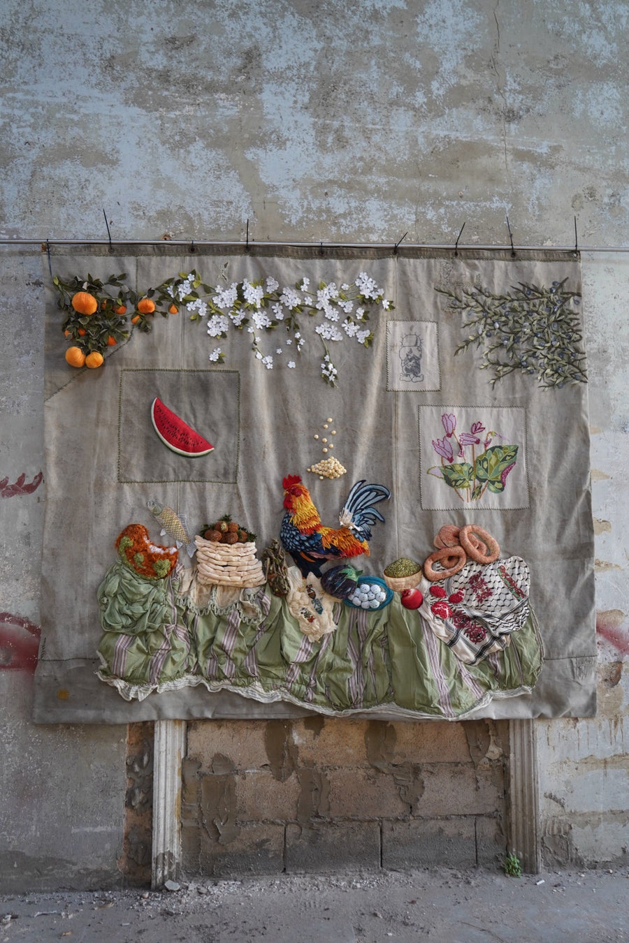 Tapestry in Hands Off My Zaatar